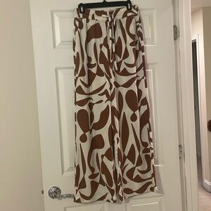 Sanctuary S wide leg brown and white pants. Worn once. Great condition.